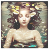 Dame unter Wasser, | AI Generated Artwork Aufkleber (Vorderseite)