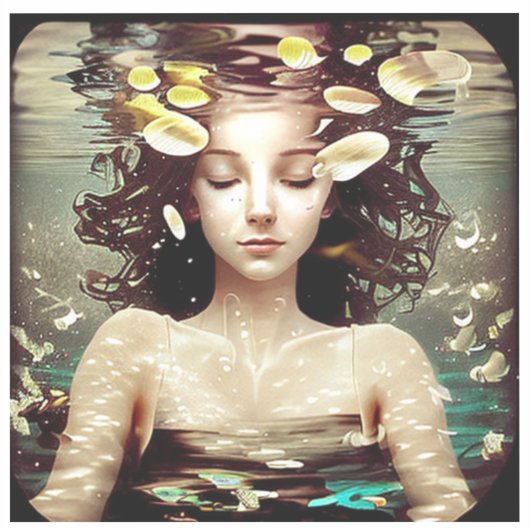 Dame unter Wasser, | AI Generated Artwork Aufkleber (Vorderseite)