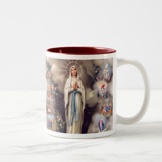 Dame von Lourdes Zweifarbige Tasse (Rechts)