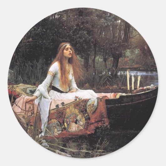 Dame von Shalott Runder Aufkleber (Vorderseite)