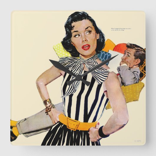 Dame Was Insulted 2 Quadratische Wanduhr (Vorderseite)