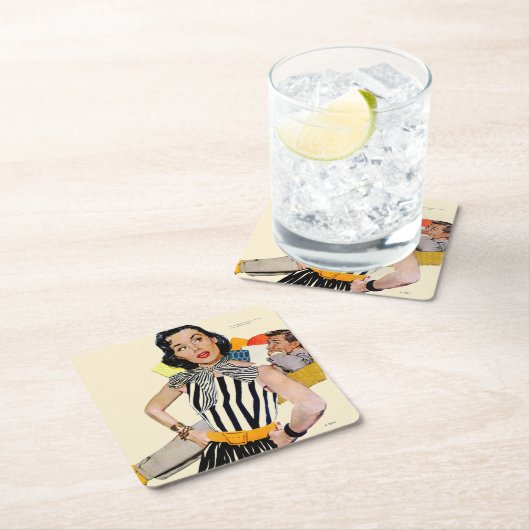 Dame Was Insulted 2 Rechteckiger Pappuntersetzer (Vor Ort)