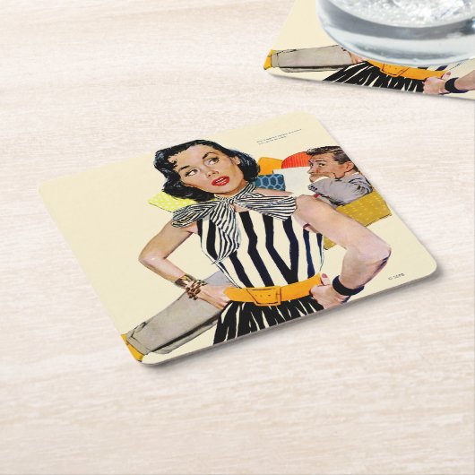 Dame Was Insulted 2 Rechteckiger Pappuntersetzer (angewinkelt)