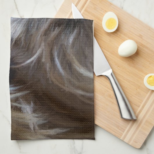 Dame Yorkshire Terrier Geschirrtuch (Viertel Falte)