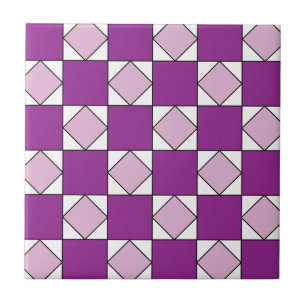Damebrett Violettes Quadrat Diamant Damebrett Fliese