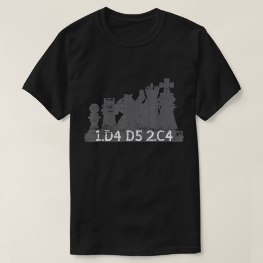 Damegambit-Schacheröffnungs-Design T-Shirt (Design vorne)