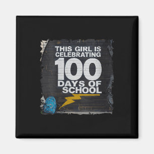 Damen 100. Tag Funny Outfit für Mädchen 100 Tage O Magnet