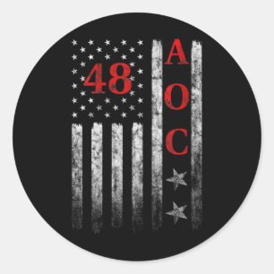 Damen 2028 Aoc Präsidentin Amerikanische Flagge Vi Runder Aufkleber