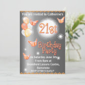 Damen-21. Geburtstags-Party Einladung (Stehend Vorderseite)