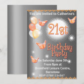 Damen-21. Geburtstags-Party Einladung (Vorne/Hinten)