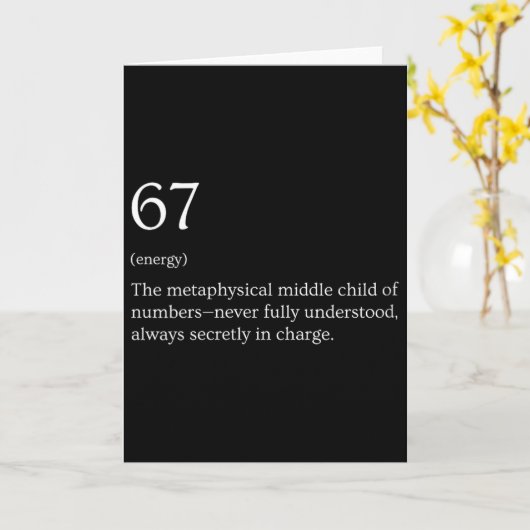 Damen 67 Definition Meme V-Ausschnitt Karte (Gelbe Blume)