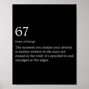 Damen 67 Definition Meme V-Ausschnitt Poster