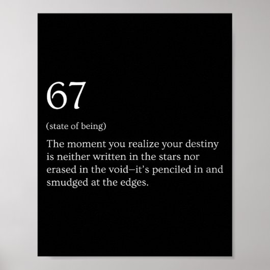 Damen 67 Definition Meme V-Ausschnitt Poster (Vorne)