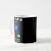 Damen 67 Meme Das Universum Ruft V-Ausschnitt Kaffeetasse (Vorderseite Links)