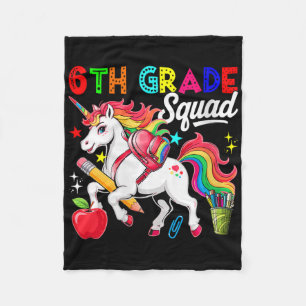 Damen 6. Klasse Squad Back To School Einhorn Ohrst Fleecedecke