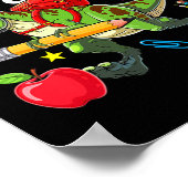 Damen 8. Klasse Squad Back To School T-Rex Single Poster (Ecke)