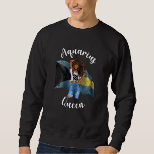 Damen Afro Bahaman Wassermann Königin Schwarz Dame Sweatshirt