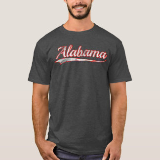 Damen Alabama Vintage Varsity Distressedhrowback T-Shirt