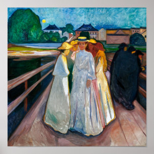 Damen auf der Brücke   Edvard Munch   Poster