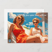 Damen auf einem Miami-Sonnendeck Postkarte (Vorne/Hinten)