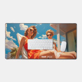 Damen auf einem Miami-Sonnendeck Schreibtischunterlage (Tastatur & Maus)