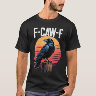 Damen awF Schwarz Krähe Schwarzer Vogel Retro Sonn T-Shirt