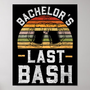 Damen Bachelor´s Last Bash Vintage Groomsquad Gro Poster