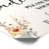 Damen Bad Hochzeitsempfang Herbst Wildblumen Poster (Ecke)
