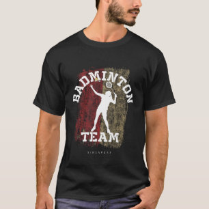 Damen Badminton Singapur Net Games Spieler Badmin T-Shirt