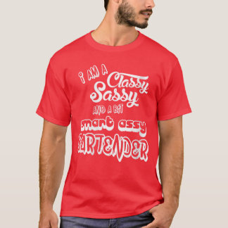 Damen Barkeeper Klasse Sassyee Lustige Bartending  T-Shirt