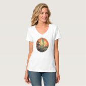 Damen Basic V-Ausschnitt T-Shirt (Vorderseite Vollansicht)