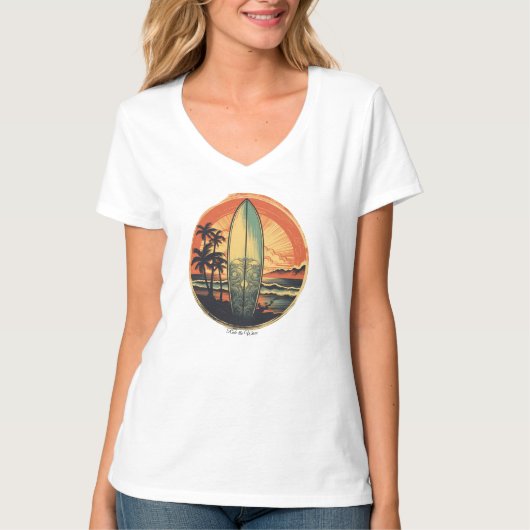 Damen Basic V-Ausschnitt T-Shirt (Vorderseite)