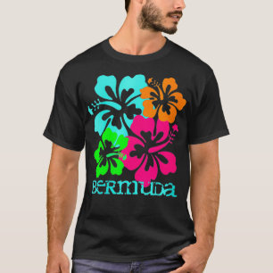 Damen Bermuda Insel Strand Tropischer Hibiskus Rei T-Shirt