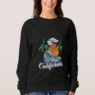 Damen California Tropical Sunset Cali Beach Wellen Sweatshirt