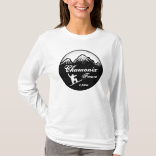 Damen Chamonix Frankreich Snowboard-Kunst Hoodie T-Shirt