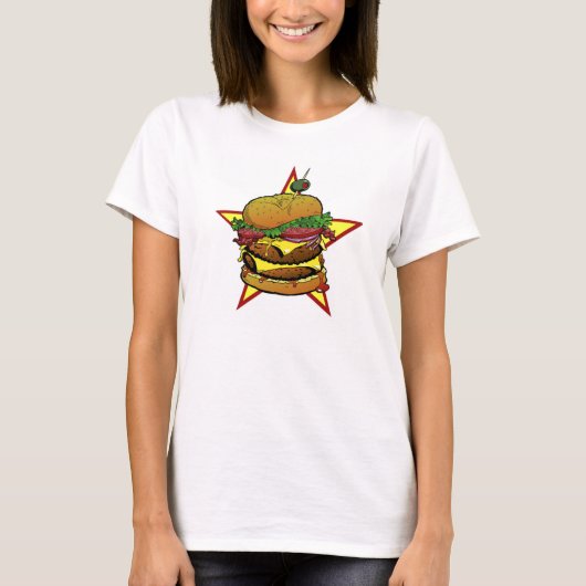 Damen-Cheeseburger-T-Shirt T-Shirt (Vorderseite)