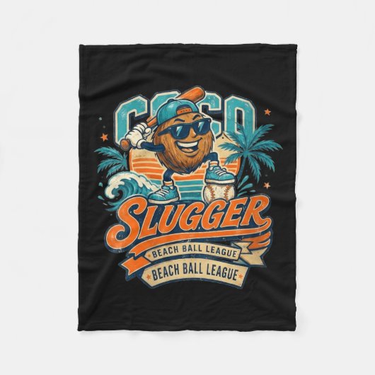 Damen Coco Slugger Baseball Retro Coco Sports Fleecedecke (Vorderseite)