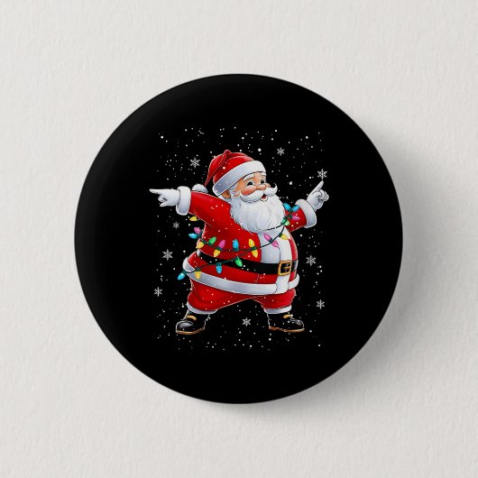 Damen Dabbing Weihnachtsmann Xmas Tanzende Mädchen Button (Vorderseite)