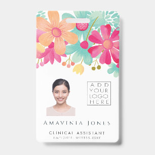 Damen Damen Florale Identifikations-Kunststoff-ID Ausweis