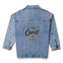 Damen-Denimjacke Ich kann alle Dinge tun