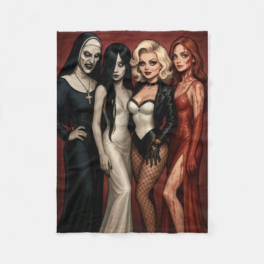 Damen des Horror-Glams machen es auf Fleecedecke (Vorderseite)