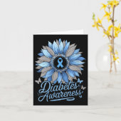 Damen Diabetes-Bewusstsein Blume V-Ausschnitt  Karte (Gelbe Blume)