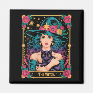 Damen Die Hexenkarte Halloween Gothic Hexenhaft Magnet