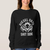 Damen Diesel bekommt Stuff Fertig LKW Mechanik Sweatshirt (Vorderseite)