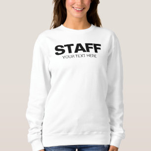 Damen Doppelseitiges White Sweatshirt Mitarbeiter