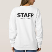 Damen Doppelseitiges White Sweatshirt Mitarbeiter (Rückseite)