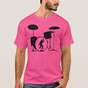 Damen Drum Kit Big Foot Peace Sign Bass Drum Musi T-Shirt