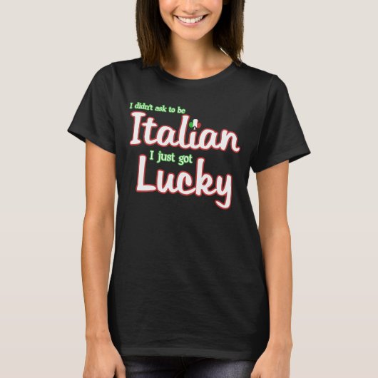 Damen-dunkles Shirt mit humorvollem italienischem (Vorderseite)