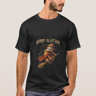 Damen Eile Slother Parodie Faultier Hexe Zauberin  T-Shirt