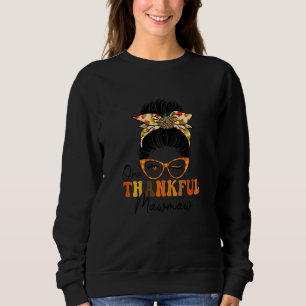 Damen Ein Dankbarer Mawmaw Unordentlicher Dutt Leo Sweatshirt